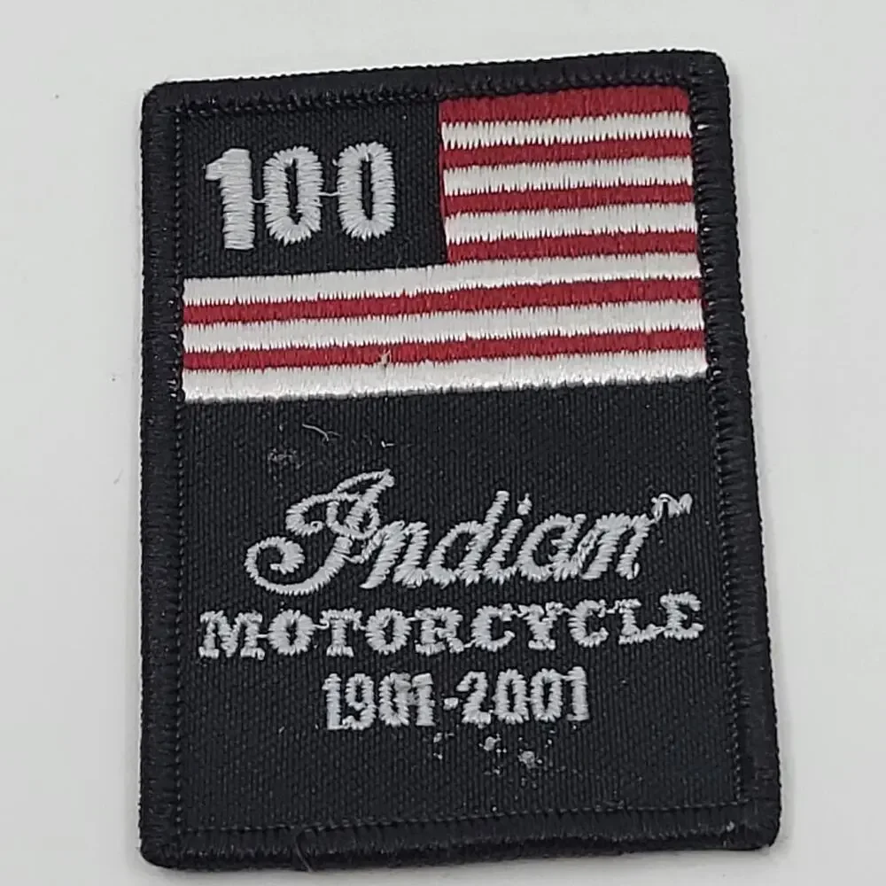Vintage Indian Motorcycle 1901-2001 Embroidered Patch Iron-On Sew-On New
